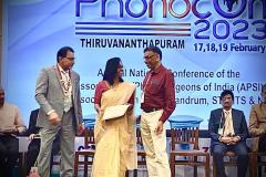 Receiving my fellowship certificate from the god of laryngology himself — a moment to cherish forever