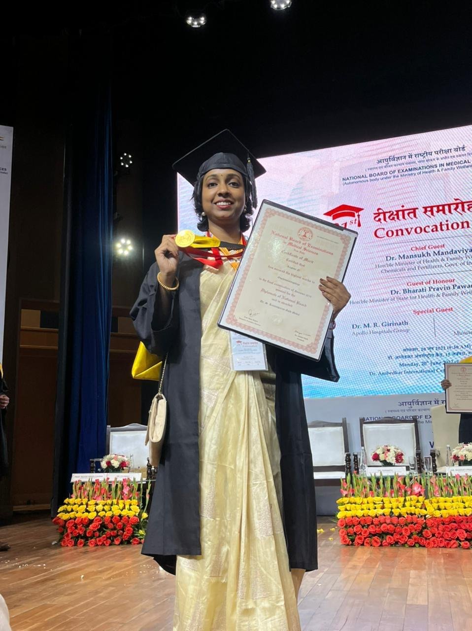 Receiving the DNB (ENT) Gold Medal, New Delhi